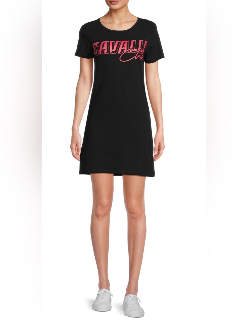 Cavalli Class Stretch Cotton Logo Dress